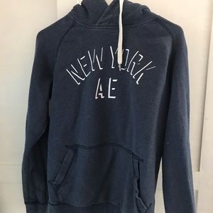 Simple blue New York American eagle hoodie